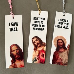 Funny Jesus Bookmarks - I Saw That, Don’t You Have Work… & I Know a Book… 🎁